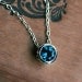 London blue topaz solitaire necklace - December birthstone - bezel necklace - wrought collection - teal blue