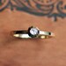 White topaz engagement ring - modern - recycled 14k yellow gold - solitaire ring - birthstone stack ring- faceted