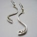 Long silver dangle earrings - curved bubbles - recycled sterling silver - goddess earrings - ready to ship