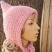 Hand Knit Hat Womens Hat - Pixie Hat in Blossom Pink