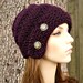 Hand Knit Hat Womens Hat - The Hybrid Swirl Cloche Hat in Purple Aubergine Eggplant