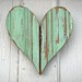 Recycled Wood Mint Green Heart