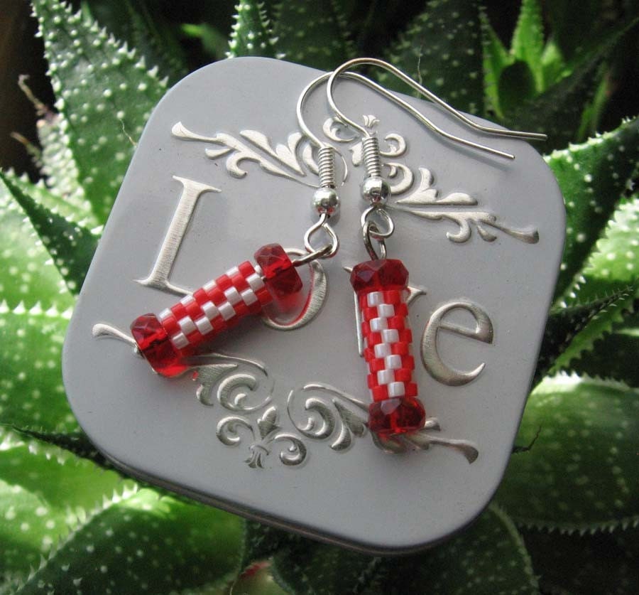 Peyote tube earrings
