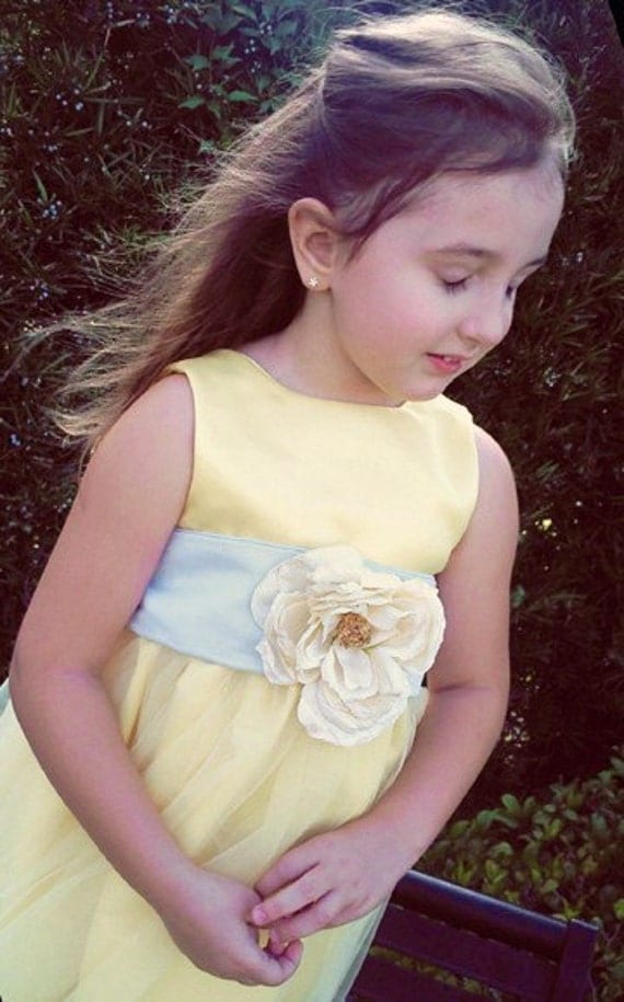 Yellow Flower Girl Dress