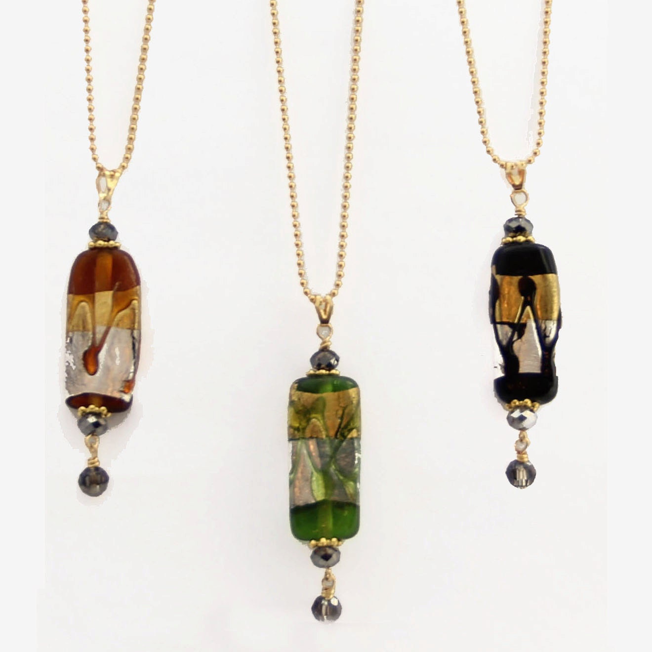 Firedrop Glass and Swarovski Pendants