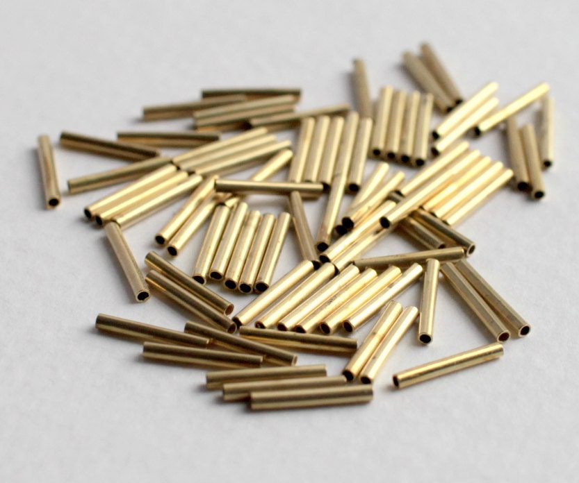 Vintage Brass Tube Beads (80X) (M772)