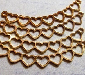 LAST Set- Gold Plated Dainty Multiple Heart Pendants (4X) (M608)