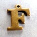 LAST One - Vintage Brass Letter F Pendant (1X) (M905)