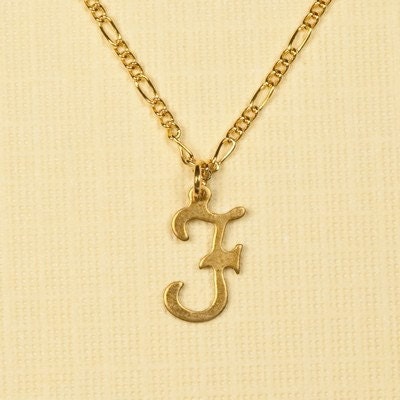 Vintage Letter Inicial Necklace F
