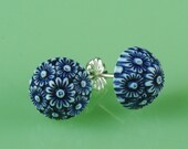 Vintage Navy Blue Lucite Post Earrings