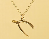 Vintage Wishbone Charm Necklace