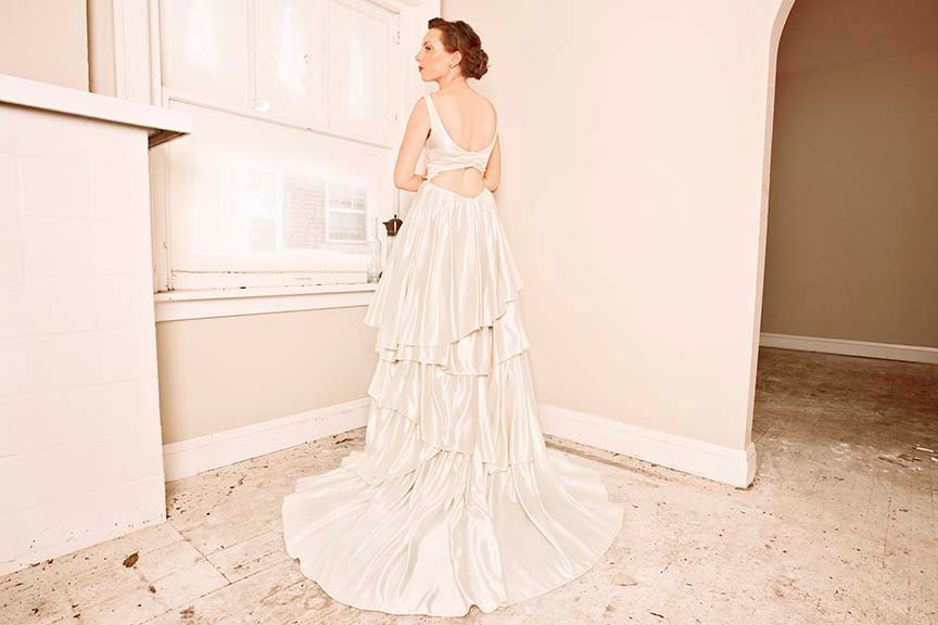 Cypress Eco Wedding Gown, Detachable Underskirt- Short and Long in One