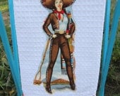 Las CHARRAS Cowgirl Josefina Ruffled Kitchen TOWEL Custom