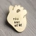 Small Anatomical Heart Necklace  Brass You Are Here