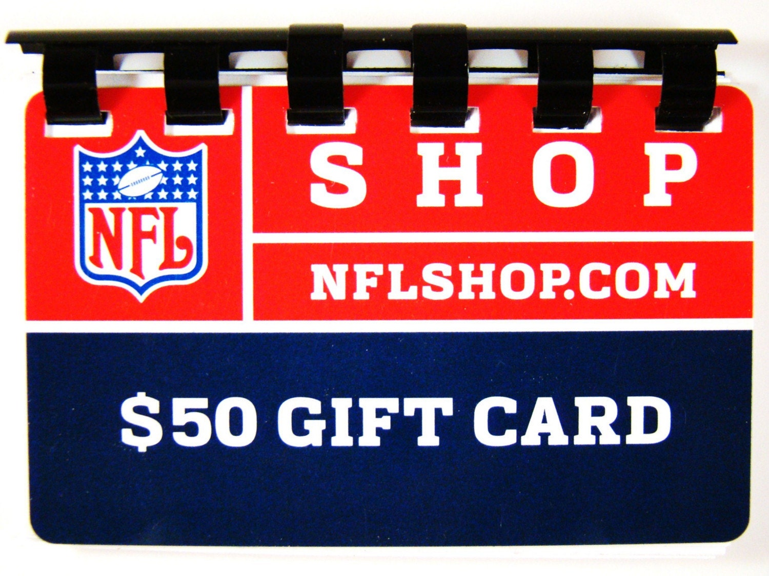 NFL  (National Football League) Giftcard Notebook ---- created from a Reclaimed Giftcard ---- No Value on Card -- Novelty Purposes Only