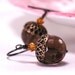 Acorn Earrings-Brass and Sterling Silver -With Vintage Swarovski Crystal JC215