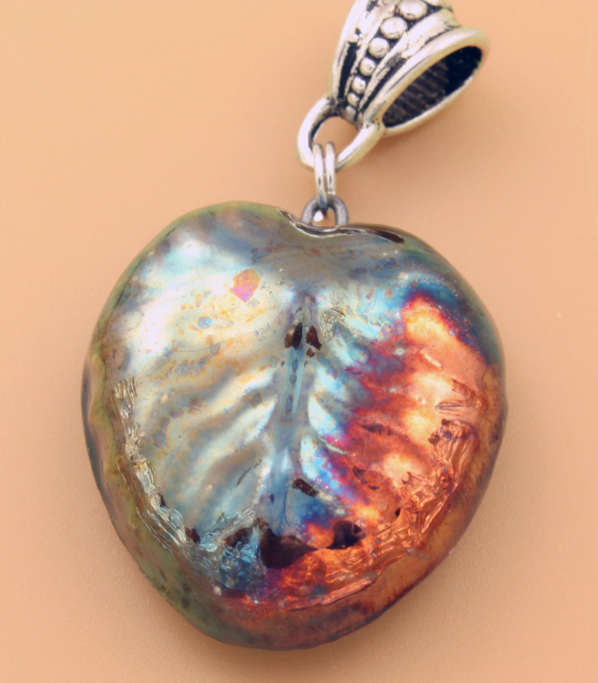 Raku Leaf Pendant