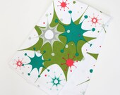 Retro Modern Holiday Atomic Age Tea Towel - Starburst Splatter
