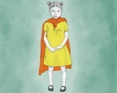 I know I can - illustration art motivational inspirational print of pencil and pastel drawing