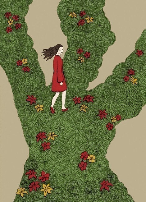 The Choice - illustration art print of an ink drawing