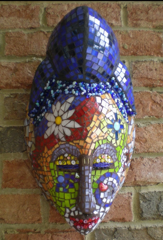 Stained Glass Mosaic Mask - She Dreams of Flowers