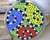 Mosaic Glass Candle Holder  Plant Coaster Hostess Gift