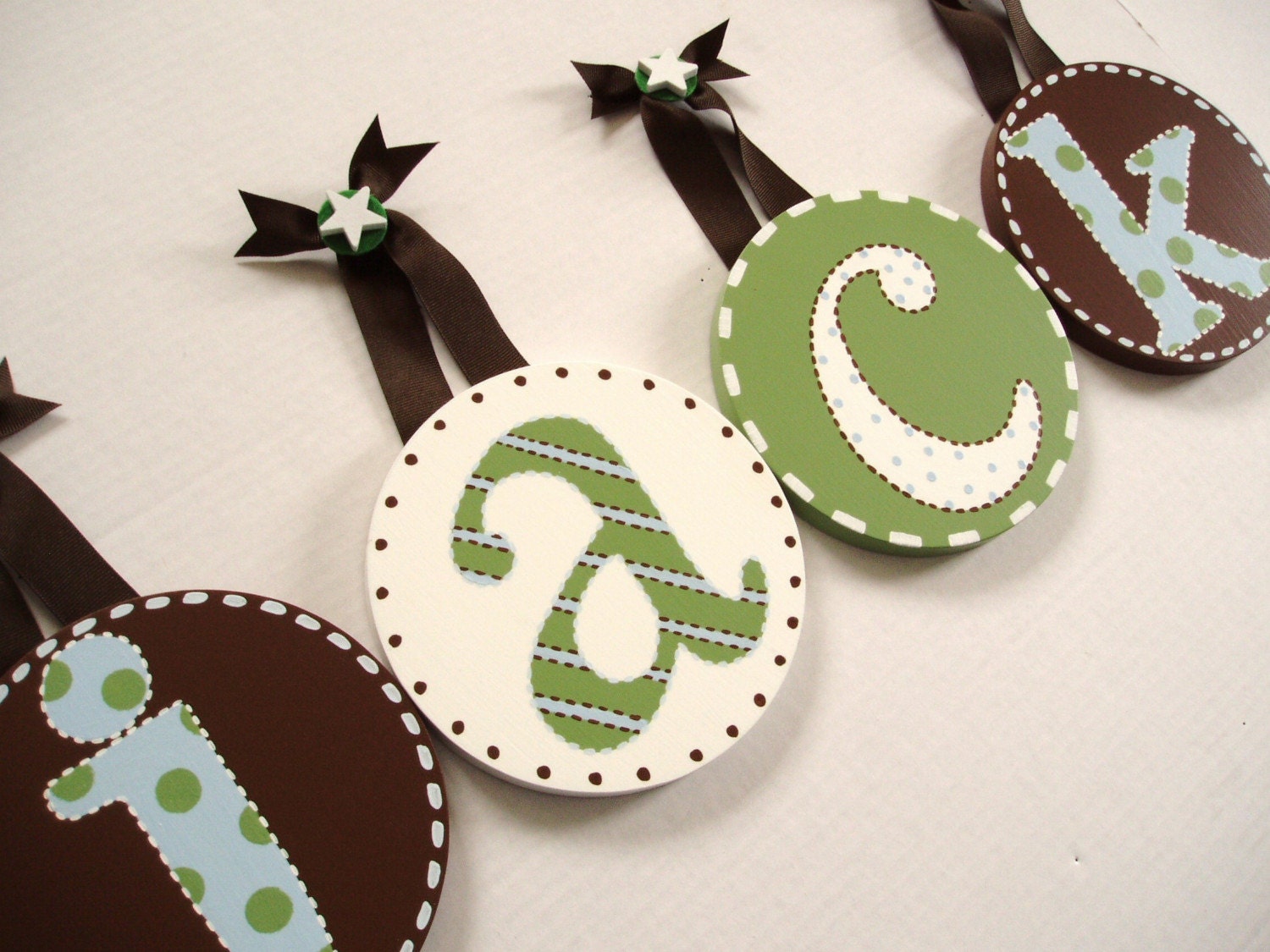 BOUTIQUE CUSTOM CHILDRENS HANGING ROUND WALL LETTERS