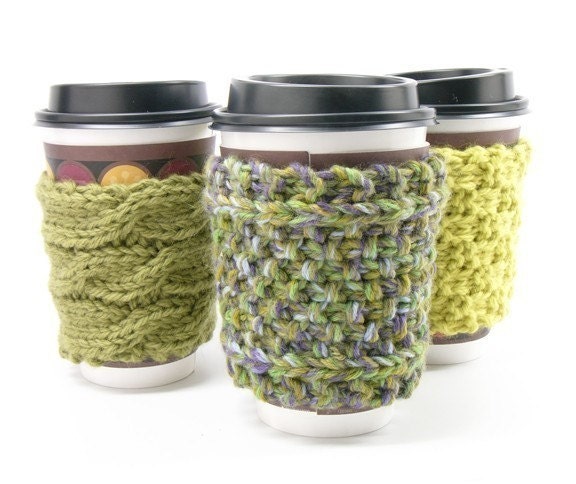 Set of 3 Super Hip Knitted Coffee Sleeves...Save 4 bucks