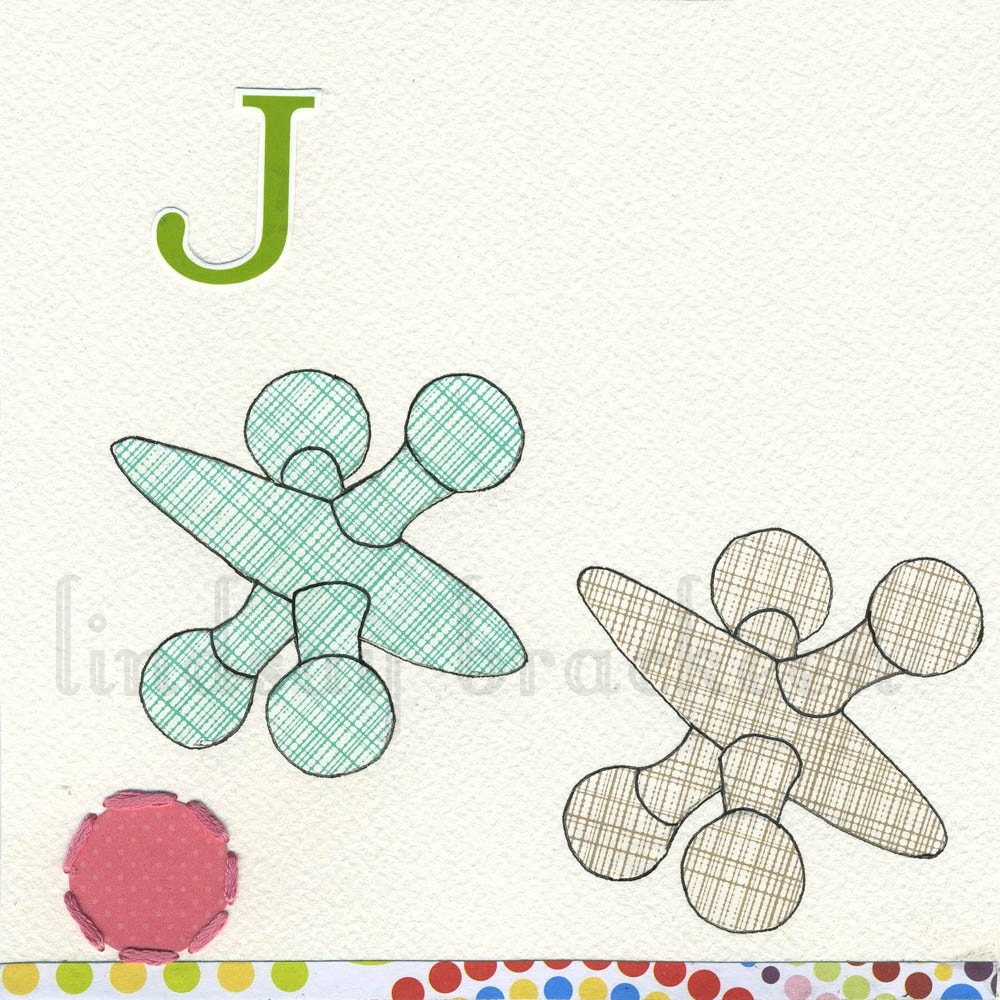 Alphabet Nursery Art Print Letter J as in Jacks