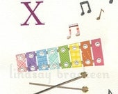 Alphabet Nursery Art Print Letter X as in Xylophone