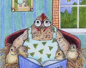 Chicken PRINT Childrens Nursery Art 8.5 x 11 Rhyme Art gift DECOR room wall child whymsical from an Original Illustration by Challand giclee