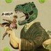 Original Mixed Media Collage Art Godzilla Geisha