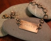 custom one (powerful) word personalized bracelet . rectangle