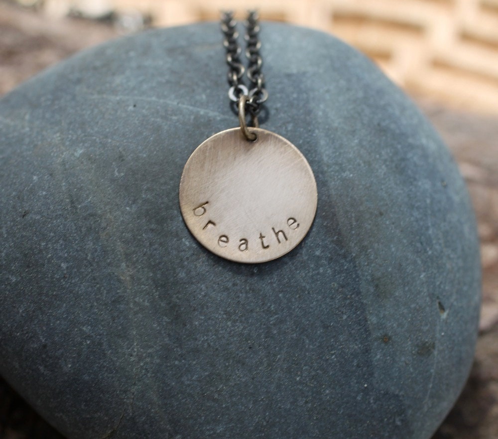 breathe . a soul mantra circle necklace