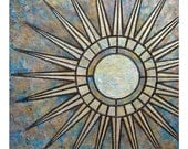 Adrift : Art Deco Starburst, Modern Geometric, Circle, Compass - 11x14 Metallic Print