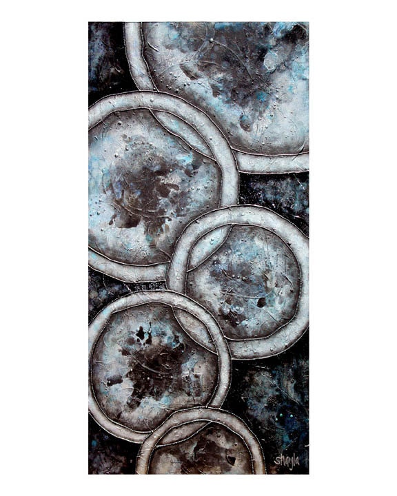 Wisdom : Modern Zen, Smokey Grey Circles - 8x10 Metallic Print