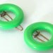 Pair of vintage 1960s kitsch, retro, mod, French green plastic hair slides