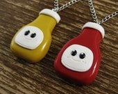 Best Friends Necklace Set - Ketchup and Mustard
