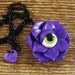 Purple Eyeball Rose Necklace