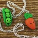 Peas and Carrot Best Friend Necklace Set