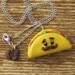 Mustache Taco Polymer Clay Necklace