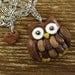 Cute Hoot Owl Polymer Clay Necklace