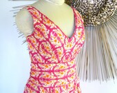 Vintage Floral Silk Gown  Design Thai