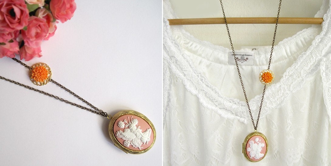 Garden White Fairy Locket Long Necklace