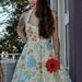 Halter Floral Alex Rose Dress in Bahama Blue S79