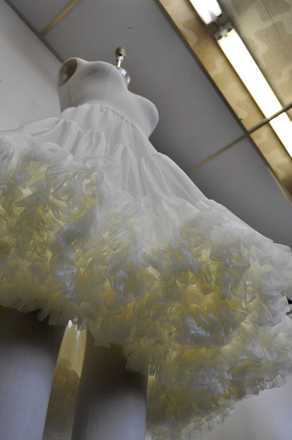 Single Layer Deep Ivory Knee Length Wedding Chiffon Petticoat-----------------available in other color