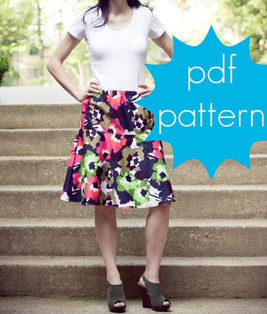 Easy Swing Skirt - INSTANT download - Ladies PDF Sewing Pattern - xs, s, m, l, xl, xxl