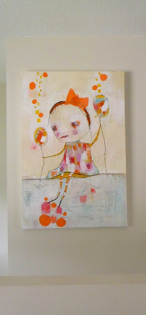 Large Mixed Media Painting  by Christina Romeo 24x36 TITLED: Ascend
