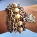 Vintage Rhinestone and Contemporary Layered Bracelet....Sensational Un