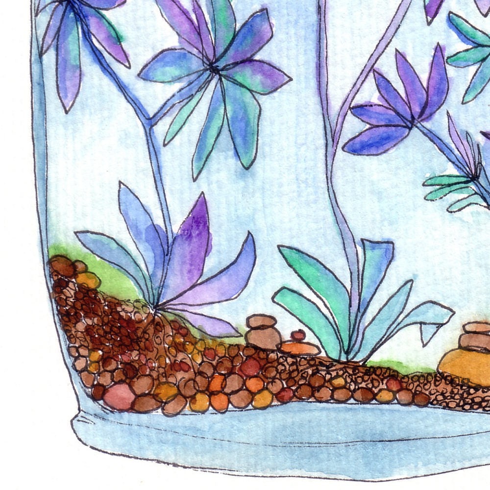 Original Watercolour Painting, The Aloe Jar, by melanie j cook
